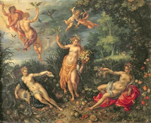 Hojnost a čtyři elementy, cca 1606 (olej na mědi)