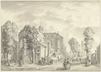 Pieterskerk v Utrechtu s Domem v pozadí
