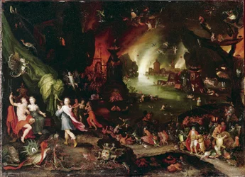 Orfeus v podsvětí. Obraz Jana Brueghela staršího, zvaného Bruegel de Velours (Brueghel nebo Breughel)
