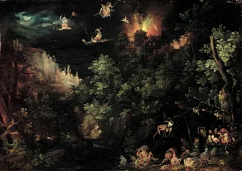 Pokušení sv. Antonína, 1595 (olej na mědi)