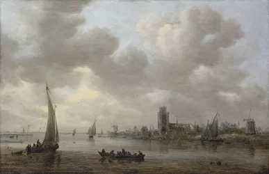 Pohled na řeku Maas a Dordrecht za ní