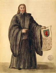 Velký kancléř města Chioggia, Jan van Grevenbroeck nebo Giovanni Grevembroch (1731-1807), Gli Abiti de Veneziani, z ilustrované knihy kostýmů, akvarel