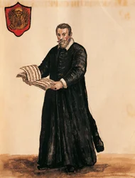 Itálie, Benátky, Portrét italského skladatele Claudia Monteverdiho (1567 - 1643)