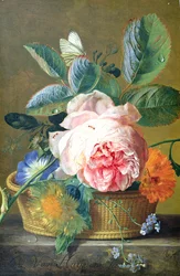 Košík s květinami, 1740-45