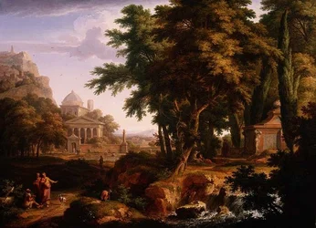 Arkádská krajina se svatým Petrem a svatým Janem Healing the Crippled Man, 1724-25 (pár k 68871)