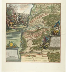 Struska bij Höchstädt, 1704 Plán slavné bitvy dán 13. srpna u Hochstettu na Dunaji (...) (název na předmětu)