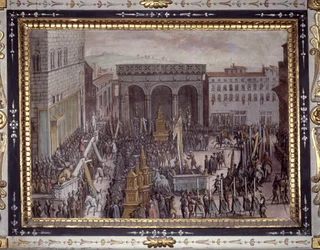 Oslava lichotek ve Florencii (Oslava poct na náměstí Piazza della Signoria, Florencie)