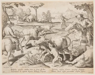 Buffalo Hunt, deska 27 v sérii Lov zvěře, ptáků a ryb