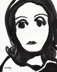 Ilustrace Grety Garbo v černobílém provedení, kolem 2000