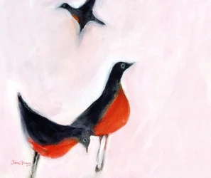 Robins from Memory, cca 2019 (akvarel na papíře)