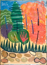 Modré póly, 2007 (olej na plátně)