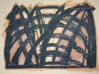 Head On (iii), 2014 (řez motorovou pilou a sítotisk)