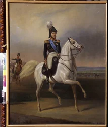 Ivan Fjodorovič Paskevič (1782-1856), hrabě z Erivanu, polský místokrál. (Ivan Fjodorovič Paskevič, hrabě z Erivanu, místokrál polského království). Obraz od ledna (Janvier) Suchodolski (1797-1875), olej na plátně, kolem 1830. Polské umění, c.