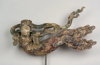 Apsaras, 17.-18. století (polychromované dřevo)