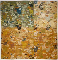 Obal používaný v buddhistickém chrámu Sanctuary (Uchishiki) (odolný zbarvený warp (Ikat), hedvábný doplňkový út)
