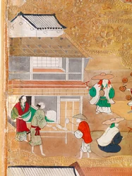 Osakazu Byobu - japonské osmipanelové skládací plátno (malba)