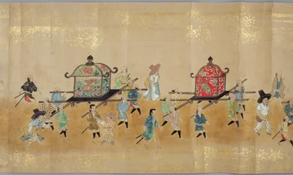 Šesté korejské velvyslanectví v Japonsku v Meireki 1 v době nástupnictví Tokugawa Ietsunas v roce 1651, pravděpodobně Kano Masunobu (1625-94) (svitková malba) (detail) (viz také 79774 & 120823)