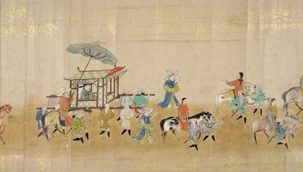 Šesté korejské velvyslanectví v Japonsku v Meireki 1 v době nástupnictví Tokugawa Ietsunas v roce 1651, pravděpodobně Kano Masunobu (1625-94) (svitkový obraz) (detail) (viz také 120833)