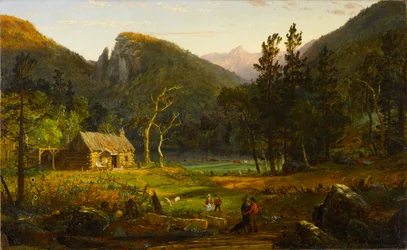 Eagle Cliff, Franconia Notch, New Hampshire, 1858 (olej na plátně, upevněno na panelu)