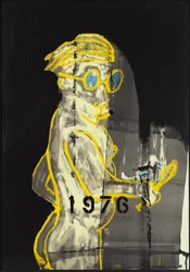 1976, 2012 (kombinovaná technika na akvarelovém papíře na panelu s receptem na rubu)