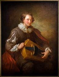 Portrét hráče na hurdy-gurdy