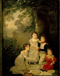 Čtyři synové Joachima Murata a Caroline Bonaparte (zleva, Letizia