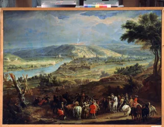 Obležení Namuru v roce 1692 (The Siege of Namur v roce 1692). Obléhání města Ludvíkem XIV. a Vaubanem od 29. května do 30. června 1692. Obraz Jean-Baptiste Martin (Jean Baptiste Martin