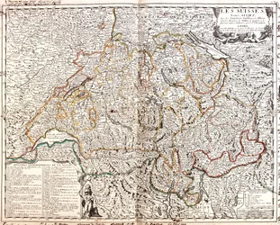 Francie (region: Lotrinsko, Alsasko, Franche-Comté, Rhône-Alpes), Švýcarsko, Německo (spolková země: Bádensko-Württembersko, Bavorsko), Lichtenštejnsko, Rakousko (spolková země: Voralbersko), Itálie (region: Lombardie, Piemont, údolí Aosta).