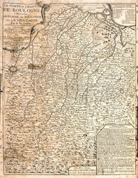 Mapa hrabství Boulogne (Francie) (lept