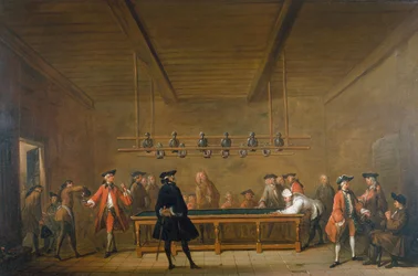 Kulečníková hra, asi 1720 (olej na plátně)