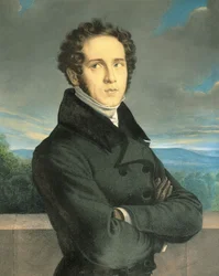 Itálie, Milán, Portrét italského operního skladatele Vincenza Belliniho (1801 - 1835)