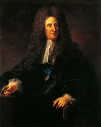 Portrét Julese Hardouina Mansarta (1646-1708), francouzského architekta, vůdčí osobnosti francouzské barokní architektury, obraz Jean-Francoise Milleta (1814-1875)