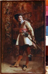 Mušketýr (Mušketýr). Obraz Ernest Jean Louis Meissonier (1815-1891)