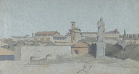 SS. Giovanni e Paolo, při pohledu z Villa Mattei, Řím, .