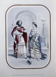 Král Šalamoun a královna ze Sáby, ilustrace z „Histoire des Amants Celebres de l