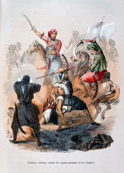 Ibrahim Pasha bojující s wahabisty, Saúdská Arábie, 1811-1818 1847