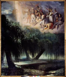 Hrob sv. Heleny: alegorie k pohřbu Napoleona. Obraz Jeana Alauxe zvaný Říman (1786-1864)
