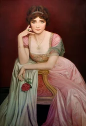 Portrét zpěvačky Genevieve Vix (1879-1939) obraz Jean Alex Coraboeuf (1870-1947) 1906 Nantes, Musee des Beaux Arts