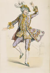 Galantní farmář, z kresby Jean Antoine Watteau