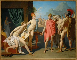 Achilles vítá Agamemnonovy vyslance.