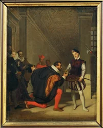 Španělský velvyslanec Don Pedro de Tolede se údajně setkal s pážetem, které neslo meč Jindřicha IV. v ...