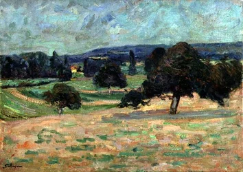 Krajina na Ile de France, kolem roku 1895 (olej na plátně)