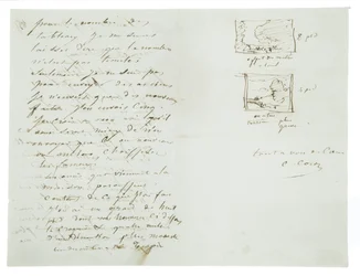 Autogram dopis krajináři a politikovi Charlesi Le Rouxovi, Paříž, 29. ledna 1855