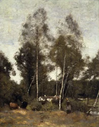 Clairiere Pierre du Bois, Evaux, poblíž Chateau-Thierry; Glade of Bois Pierre, v Evaux, poblíž Chateau-Thierry, kolem 1855-65