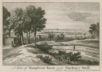 Pohled na Hampstead Road poblíž domu Toma Kinga