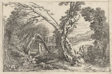 Kopání muže a ženy, deska z „Nové knihy Landskips“, 1637