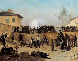 Obléhání Paříže: „“ boj ve Villejuif dne 19. 9. 1870““ Obraz Edouarda Detaillea (1848-1912) 1870 Ne. 0,55x0,67 m Paříž, musee d
