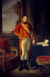 Celovečerní portrét Bonaparta jako prvního konzula (1769 - 1821). Obraz Jana Křtitele Greuze (1725-1805)