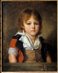 Portrét dítěte Edouarda Bertina (1797-1871), malíře a novináře. Obraz Jean Baptiste Greuze (1725-1805) 18. století Sun. 0,46x0,36m