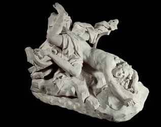 Smrt Hippolyta Obr mytologie je zabit během gigantomachy. Socha Jean Baptiste Lemoyne (1704-1778) Paříž 18. století, muzeum Louvre.
